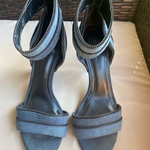 DIESEL Womens High Heels Denim Blue Slip On Open Toe Casual Pump Shoes
- Size 40
